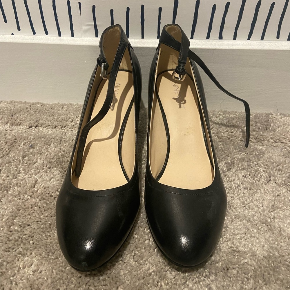 Nine West Black High Heels with Ankle Straps